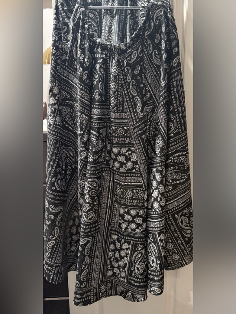 & Other Stories Black and White Paisley Maxi Skirt